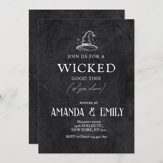 Vuxen Halloween fest Night Halloween Inbjudningar (Fram/baksida)