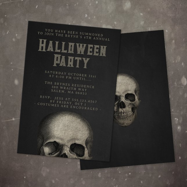 Vuxen Halloween fest Skull svart Inbjudningar (Skapare uppladdad)
