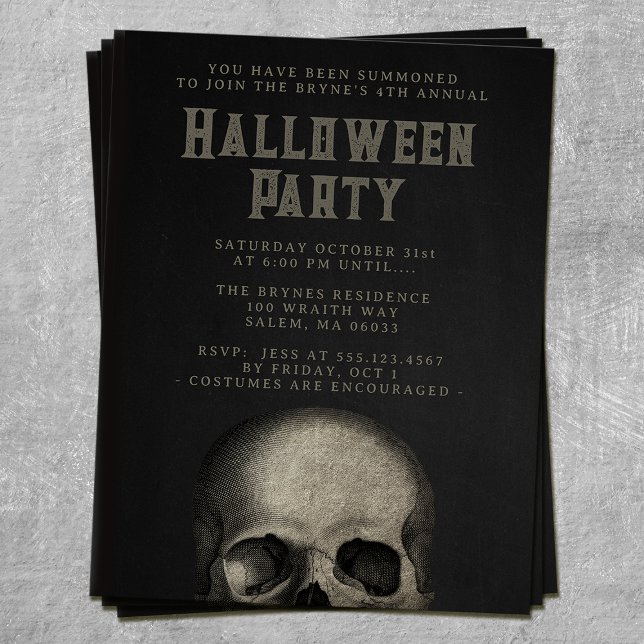 Vuxen Halloween fest Skull svart Reklamblad (Skapare uppladdad)