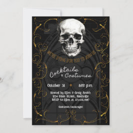 Vuxen Halloween fest Skullig Vintage Inbjudningar