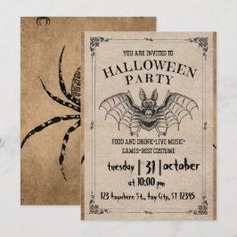 Vuxen Halloween fest Vintage Gothic fladdermus inb Inbjudningar