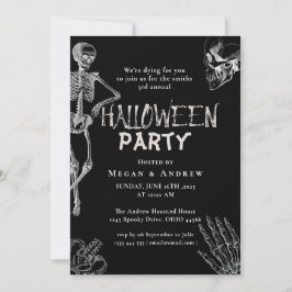 Vuxen Halloween fest Vintage Gothic Skull Inbjudningar