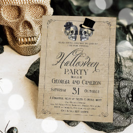 Vuxen Halloween fest Vintage Gothic Skull Inbjudningar