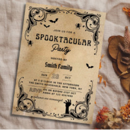 Vuxen Halloween fest Vintage Gothic Spooky Inbjudningar