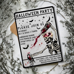 Vuxen Halloween fest Vintage Skull Inbjudningar