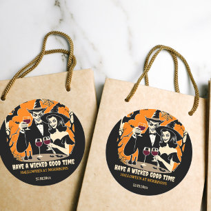 Vuxen Halloween-filliknande bra-party-bordsvara Runt Klistermärke