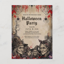 Vuxen Halloween Gothic Årlig Fest Postkort Inbjudan Vykort
