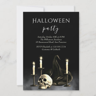Vuxen halloween gotisk skalle festinbjudan inbjudningar
