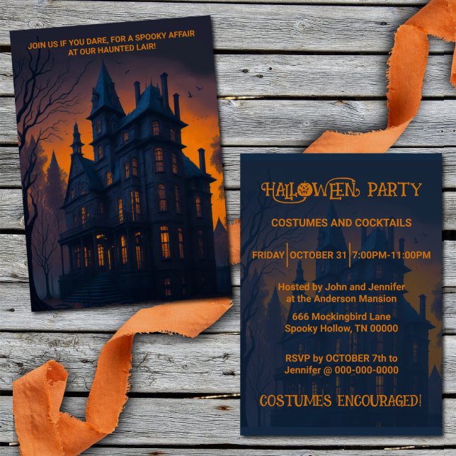 Vuxen Halloween Haunted Mansion Costume Party Inbjudningar (Skapare uppladdad)