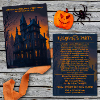 Vuxen Halloween Haunween House Costume Party Inbjudningar