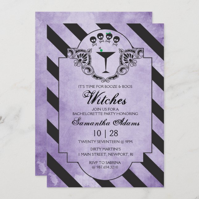 Vuxen Halloween-inbjudningar - gotiic Black Inbjudningar (Fram/baksida)