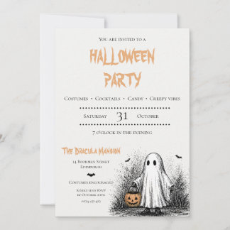 Vuxen Halloween kuslig festinbjudan Inbjudningar