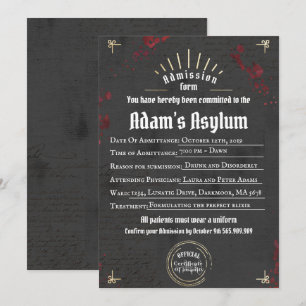 Vuxen Halloween Lunatic Asylum Spooky Gothic Party Inbjudningar