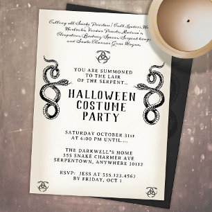 Vuxen Halloween Serpent Party Inbjudningar