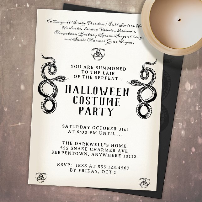 Vuxen Halloween Serpent Party Inbjudningar (Skapare uppladdad)