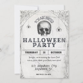 Vuxen Halloween Skull Party Vintage-inbjudan Inbjudningar