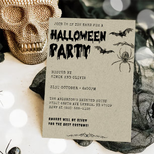 Vuxen Halloween Vintage Costume Party Inbjudningar
