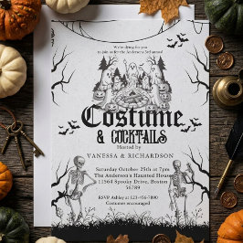 Vuxen Halloweenfest Vintage Gotisk Skelett Inbjudningar