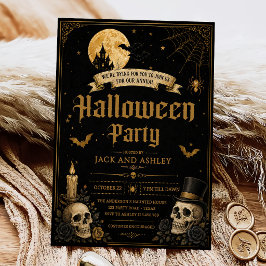 Vuxen Halloweenfest Vintage Skalle Inbjudningar