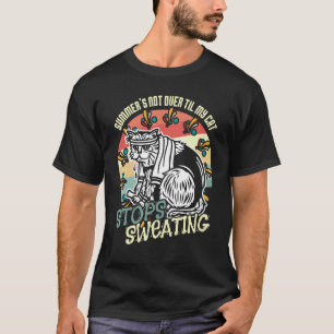 Vuxen het sommar värmebölja katt svettig katt t shirt