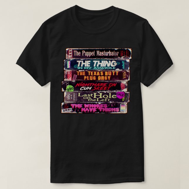 Vuxen Horror VHS T Shirt (Design framsida)
