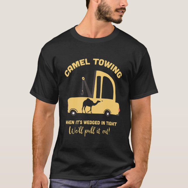 Vuxen Hum för Camel Tows Recovery Workers Lastbil  T Shirt (Framsida)