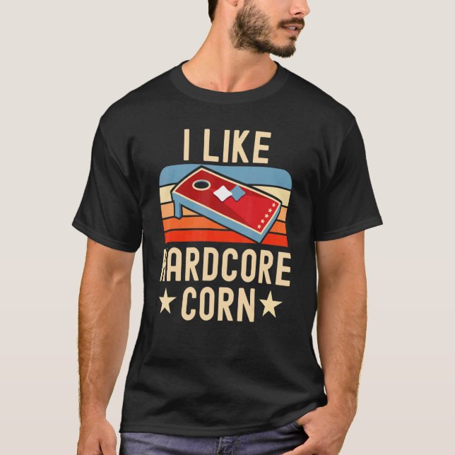Vuxen humor I gillar Maj Bag Toss Cornhol T Shirt (Framsida)