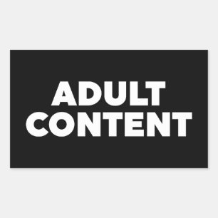 Vuxen Innehåll Rektangulärt Klistermärke