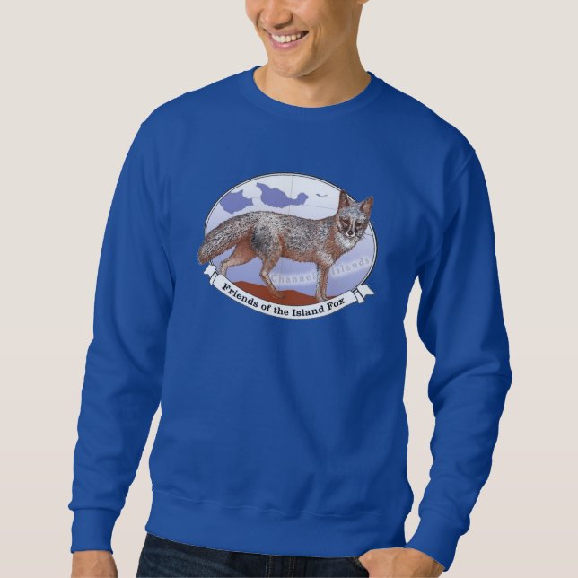 Vuxen Island Fox Logotyp Blue / Färg Sweatshirt (Framsida)