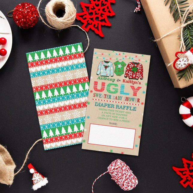 Vuxen jul - babyskor Diaper Raffle Tilläggskort (Skapare uppladdad)