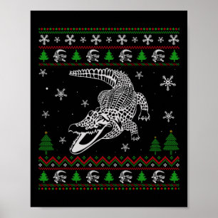 Vuxen jul för Alligator Älskare Roligt Ugly Poster