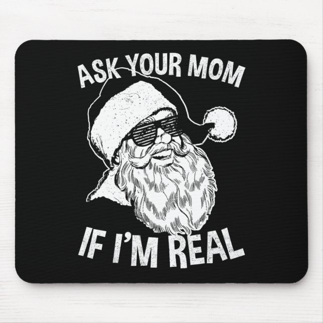 Vuxen jul Fråga Mamma om jag är riktig jultomte Musmatta (Framsidan)