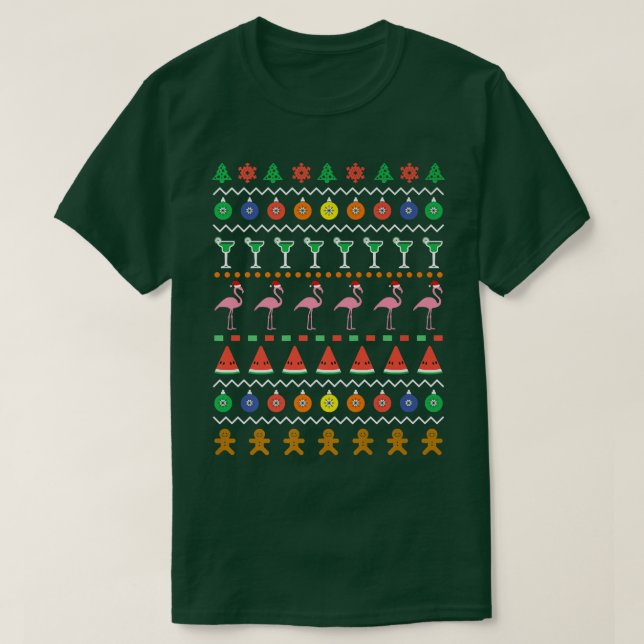 Vuxen jul Jul i juli Flamingo T Shirt (Design framsida)
