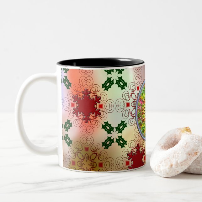 Vuxen juldesign Två-Tonad mugg (Med munk)
