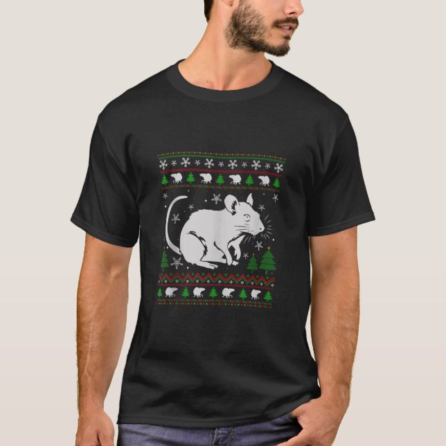Vuxen julsötare för Råtta Älskare Funny Ugly T Shirt (Framsida)
