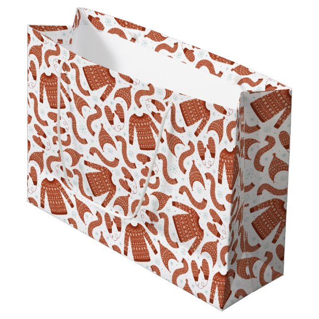 Vuxen julsötare Hat Scarf Red White (Framsidan Vinklad)