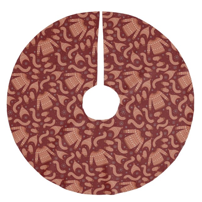 Vuxen julsötare Hat Scarf Red White Julgransmatta Borstad Polyester (Framsidan)