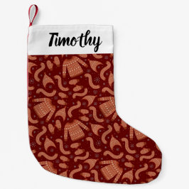 Vuxen julsötare Hat Scarf Red White Liten Julstrumpa