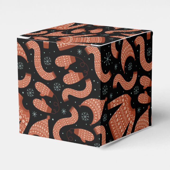 Vuxen julsötare Hat Scarf Red White Presentaskar (Framsidan Sidan)