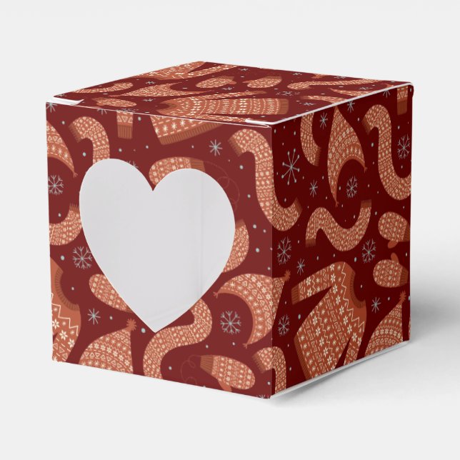 Vuxen julsötare Hat Scarf Red White Presentaskar (Framsidan Sidan)