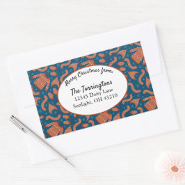 Vuxen julsötare Hat Scarf Red White Rektangulärt Klistermärke