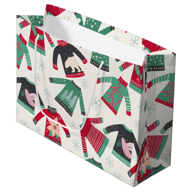 Vuxen julsötare Helgdag Mönster Grönt Red (Framsidan Vinklad)