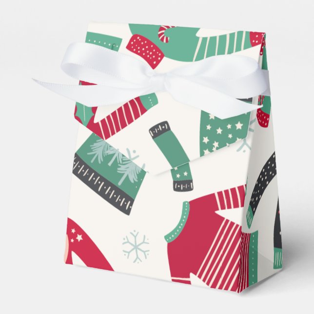 Vuxen julsötare Helgdag Mönster Grönt Red Presentaskar (Framsidan Sidan)