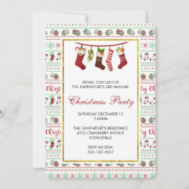 Vuxen julsötare Mönster Party Inbjudan