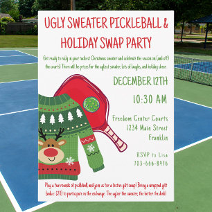 Vuxen julsötare Pickleball Gift Swap Inbjudningar
