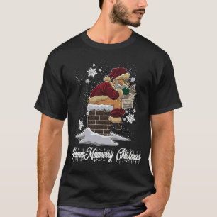 Vuxen julsötare Pooping Santa Naughty List T Shirt
