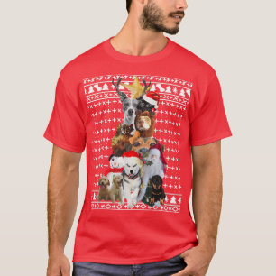 Vuxen julsötare Rolig hund Träd Antlers & Sa T Shirt