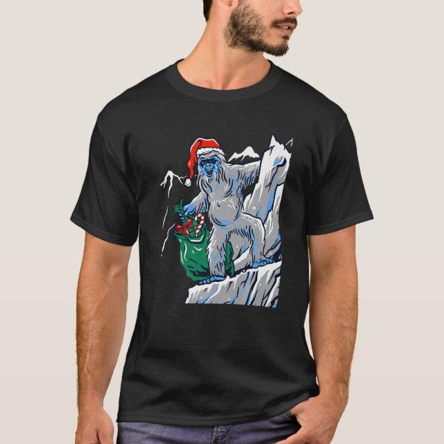 Vuxen julsötare Yeti Santa T Shirt (Framsida)