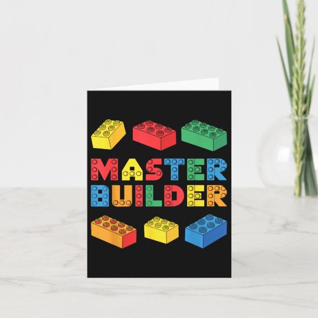 Vuxen Kids Boys i Master Builder Shirt-brickor blo Kort (Framsida)