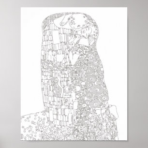 Vuxen   Klimt "Kiss" Berömd Art Poster